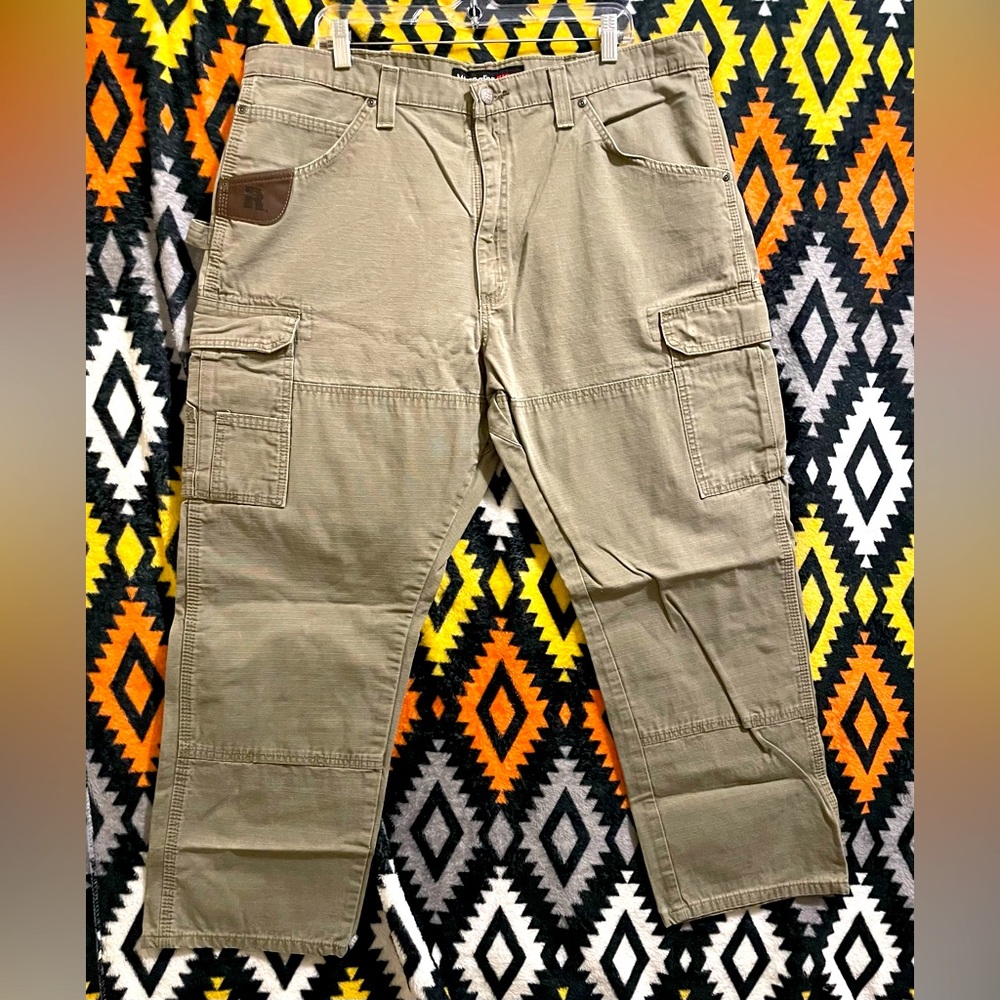 Men's Wrangler Riggs Workwear Cargo Pants Brown/khaki 40x30